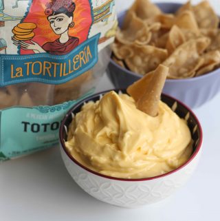 Garlic and Lime Aioli (Dairy Free) served with tortilla chips