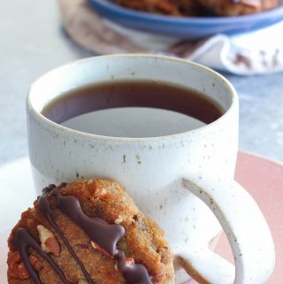 Banana Date and Pecan Collagen Cookies served with tea